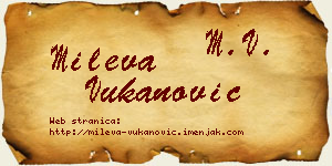 Mileva Vukanović vizit kartica